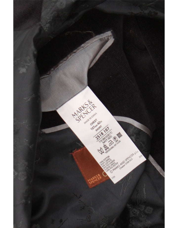 Marks & Spencer Herre 2-knaps Corduroy Blazer Jacket UK 42 XL Navy Blue