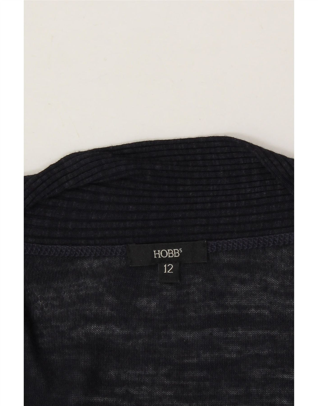 HOBBS Womens Front Tie Cardigan Sweater UK 12 Medium Navy Blue Flecked Vintage Hobbs and Second-Hand Hobbs from Messina Hembry 