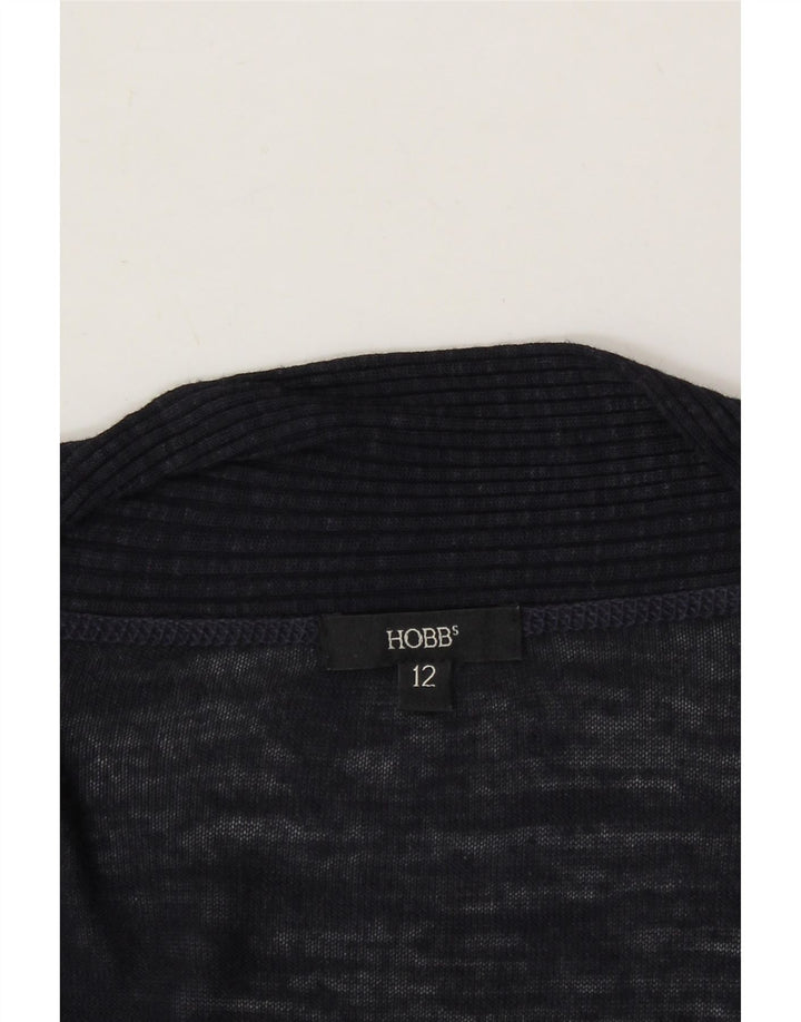 HOBBS Womens Front Tie Cardigan Sweater UK 12 Medium Navy Blue Flecked Vintage Hobbs and Second-Hand Hobbs from Messina Hembry 