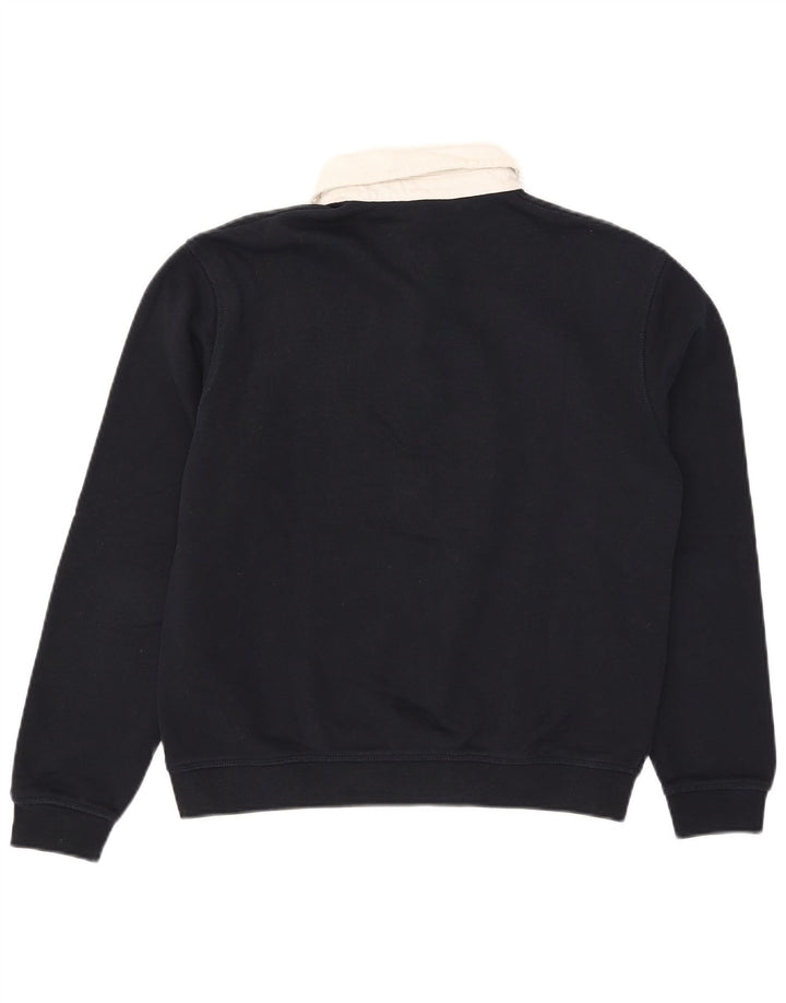 Zara Herre Polo Neck Sweatshirt Jumper Small Navy Blue Colourblock