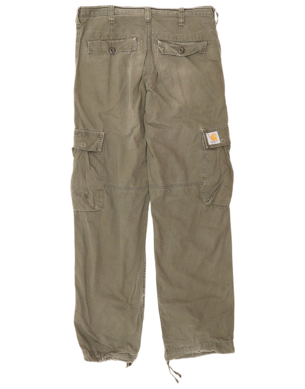 Carhartt Straight Cargo bukser til mænd W30 L34 Khaki ternet bomuld