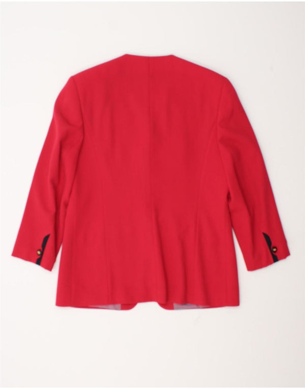 Marcona Dame 3/4-ærmet 4-knaps blazerjakke UK 20 2XL Rød Polyester