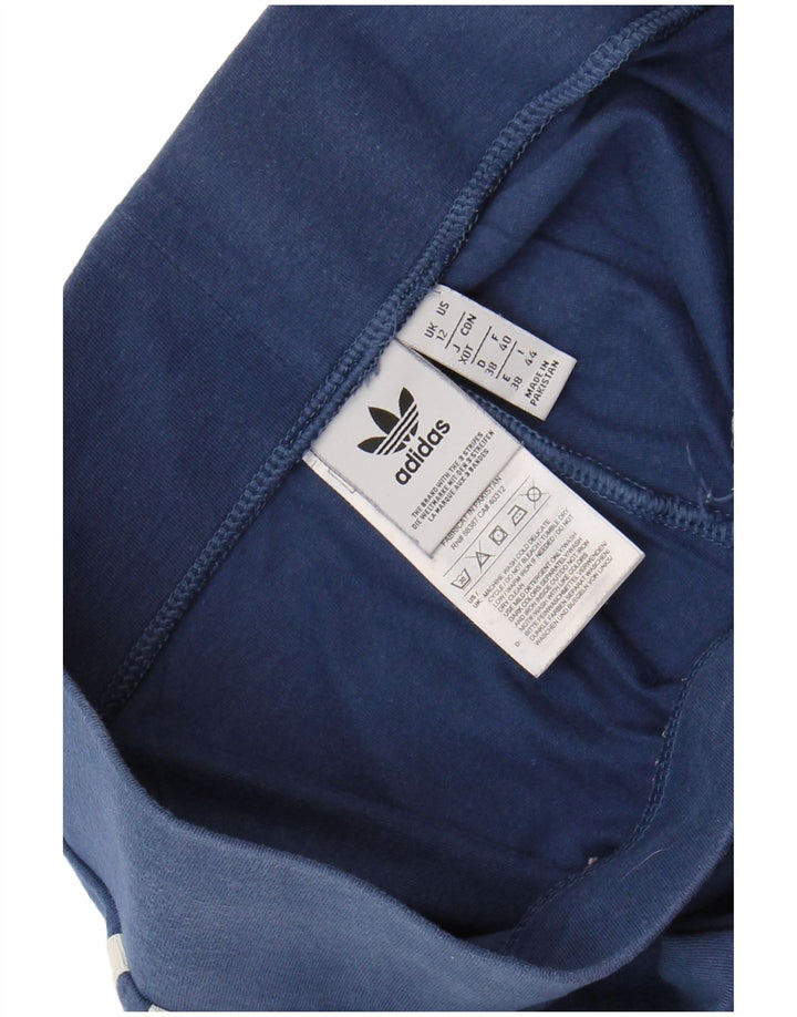 ADIDAS Dame Leggings UK 12 Medium Marineblå Bomuld