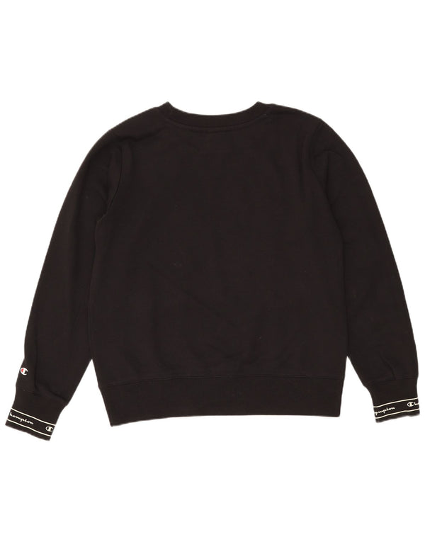 Champion Mens Graphic Sweatshirt Jumper Large Black Cotton