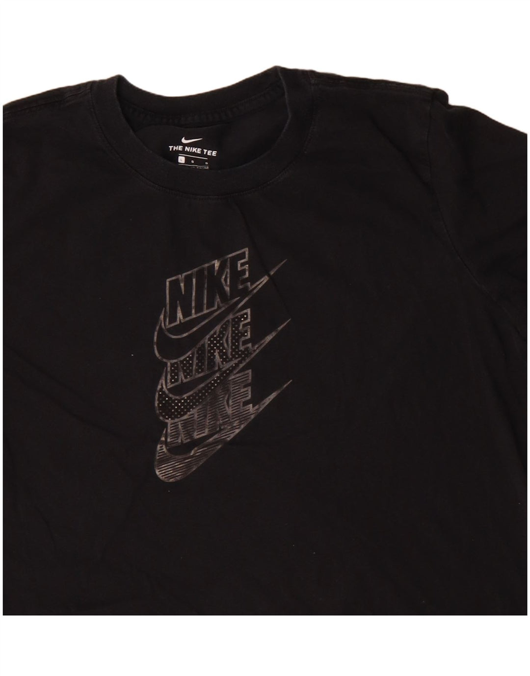 NIKE Grafisk T-shirt top til kvinder DK 14 Stor sort bomuld