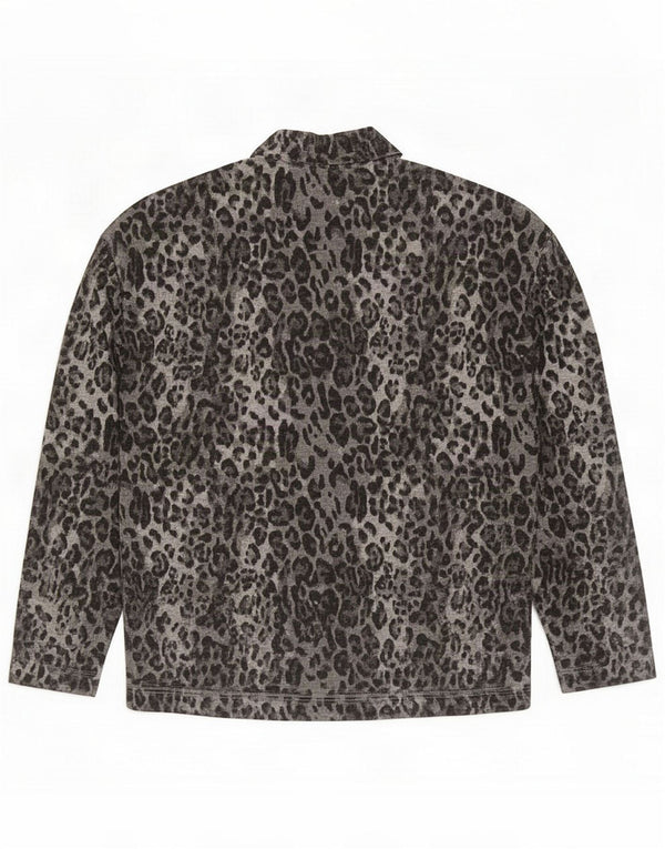 Marks & Spencer Dametop Langærmet UK 8 Small Grey Animal Print