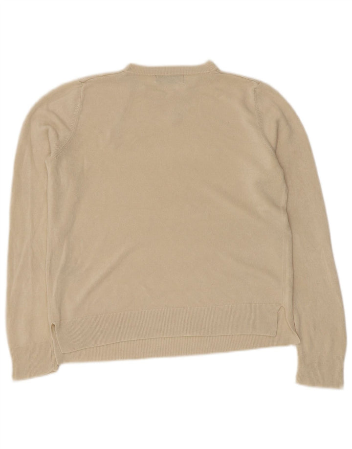 MARKS & SPENCER Dame sweater med rund hals DK 14 Medium Beige Akryl