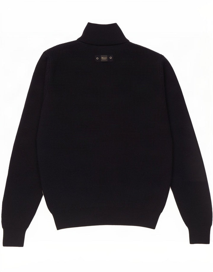 Blauer Herre Turtle Neck Jumper Sweater Medium Navy Blue Uld