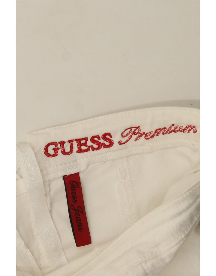 GUESS Dame Denim Stropløs Playsuit UK 6 XS Hvid