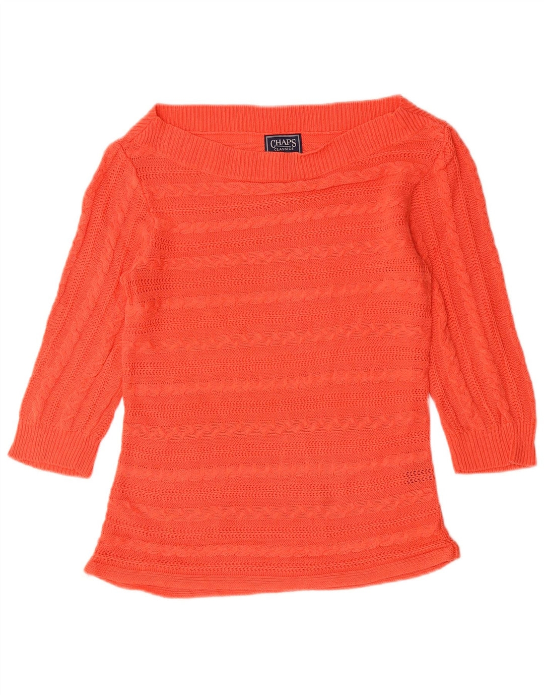 CHAPS Dame Classics Boat Neck Jumper Sweater UK 12 Medium Orange