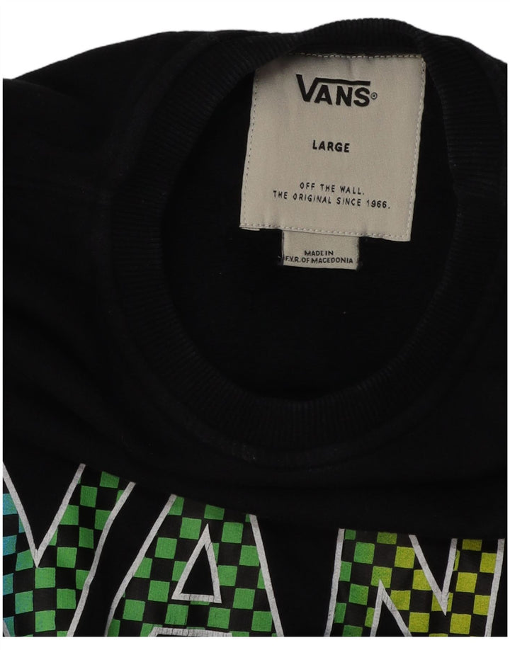VANS Mens Graphic Sweatshirt Jumper Large Black