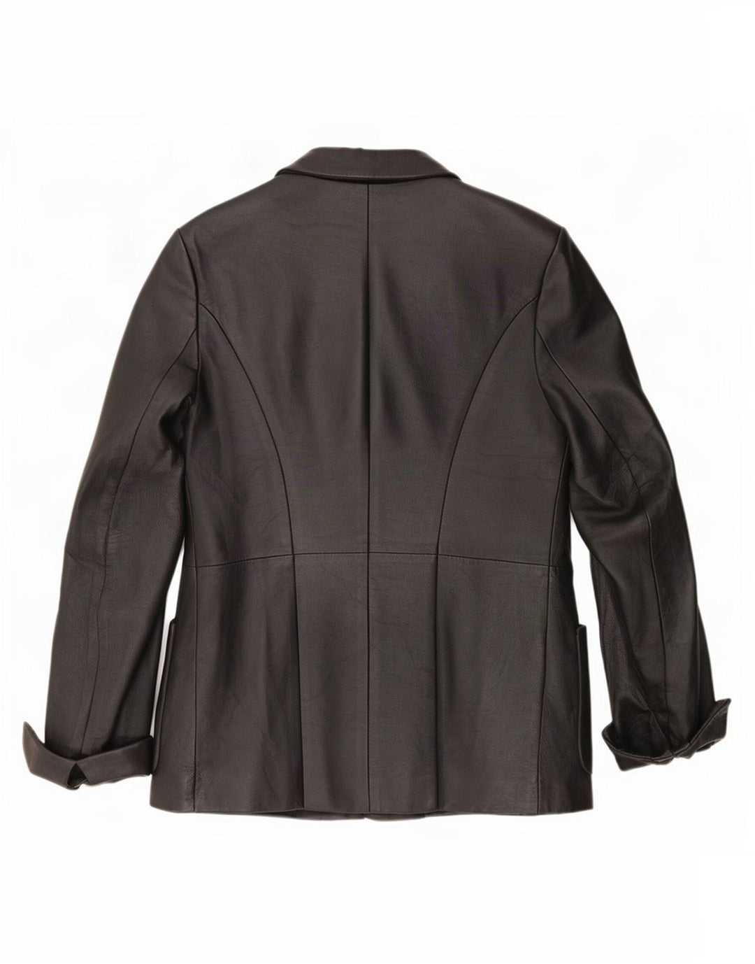 Vintage dame 3-knaps læder blazerjakke IT 46 Large Black