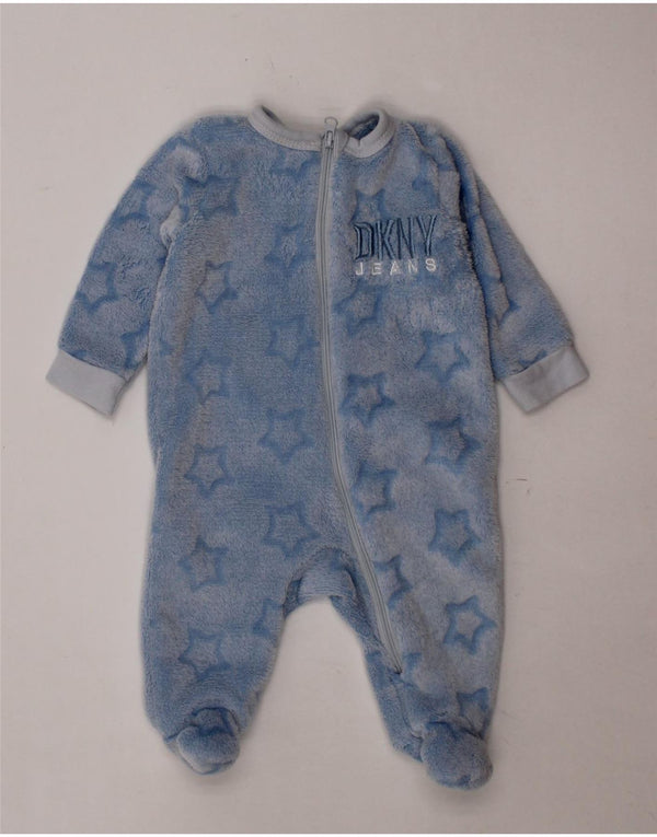 DKNY Baby Boys abstrakt mønster fleece jumpsuit 0-3 måneder blå polyester