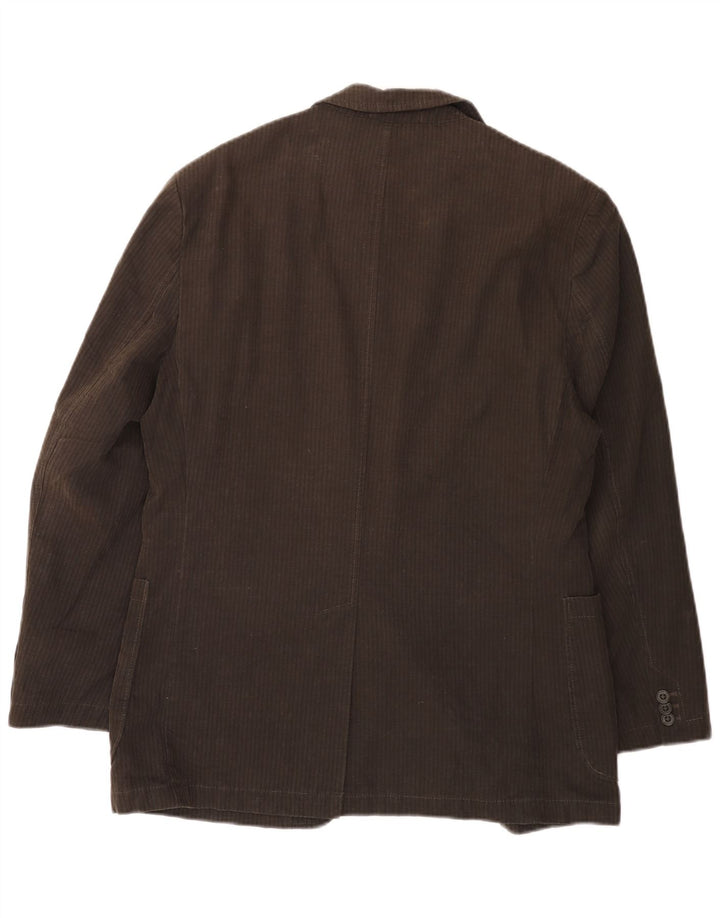 Marks & Spencer Herre 2-knaps blazerjakke UK 38 Medium Brown Nålestribe