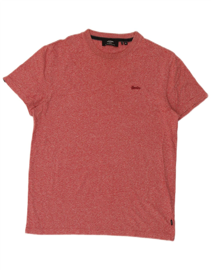 Superdry T-shirt top til mænd Medium rød flækket bomuld