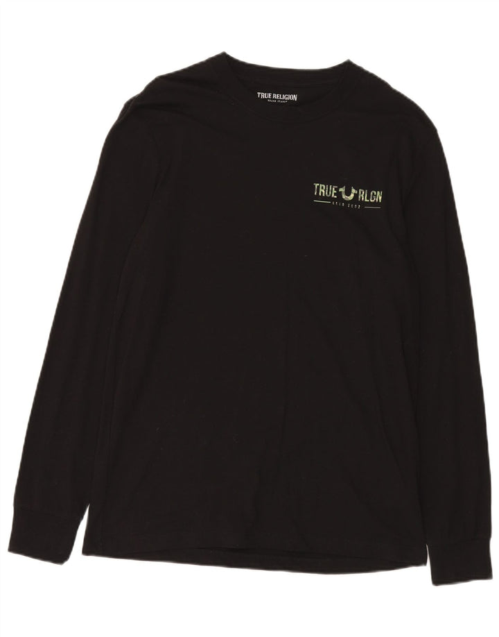 True Religion Herre grafisk top langærmet lille sort bomuld