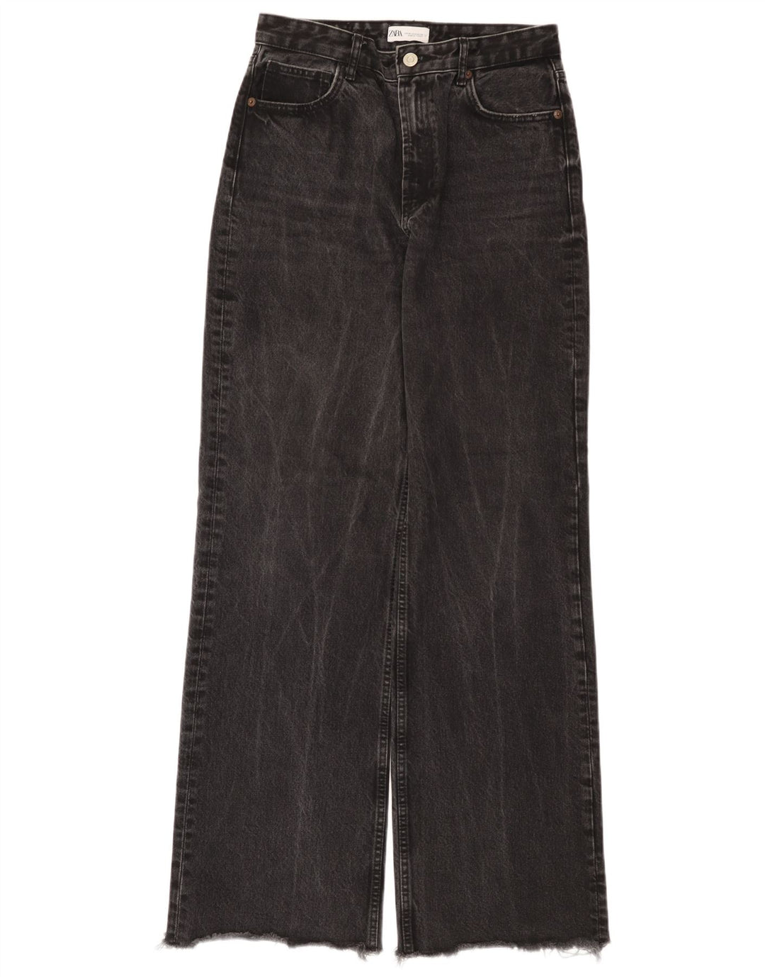 Zara Womens High Rise Wide Leg Jeans EU 40 Medium W30 L34 Black