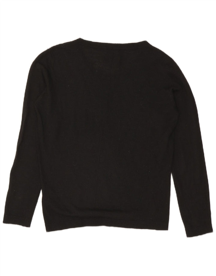 Energie Dame V-hals sweater UK 14 Medium Sort Akryl