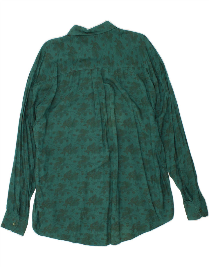 ORSO POETA  Mens Abstract Pattern Shirt 2XL Green Viscose Vintage Orso Poeta and Second-Hand Orso Poeta from Messina Hembry 