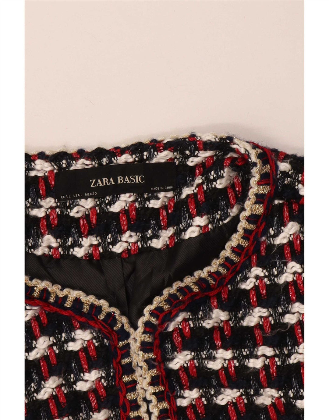 Zara Dame Blazer Jacket UK 16 Stor Flerfarvet Ternet
