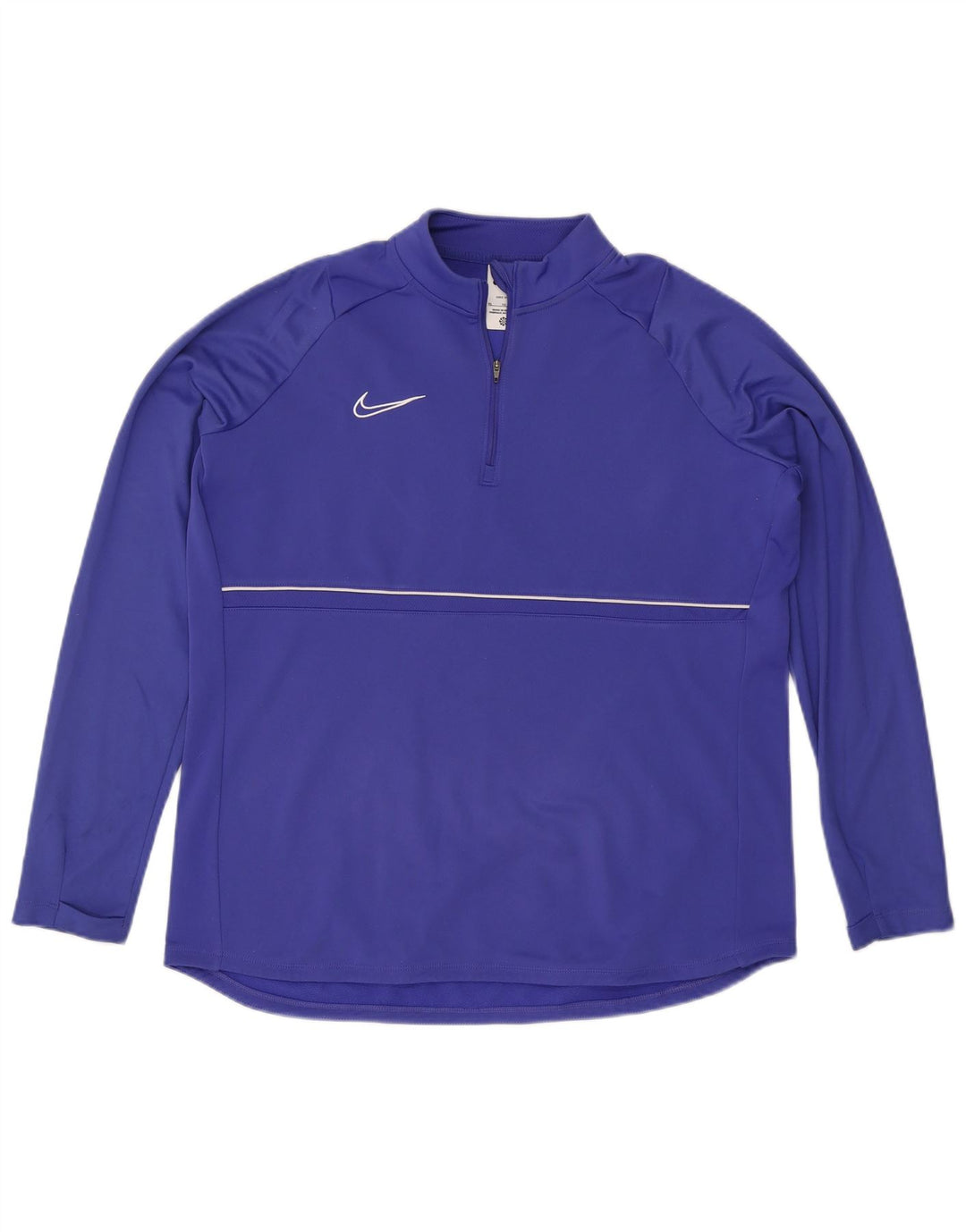 NIKE Herre Dri Fit Pullover med lynlås-hals Træningsdragt Top XL Blå Polyester