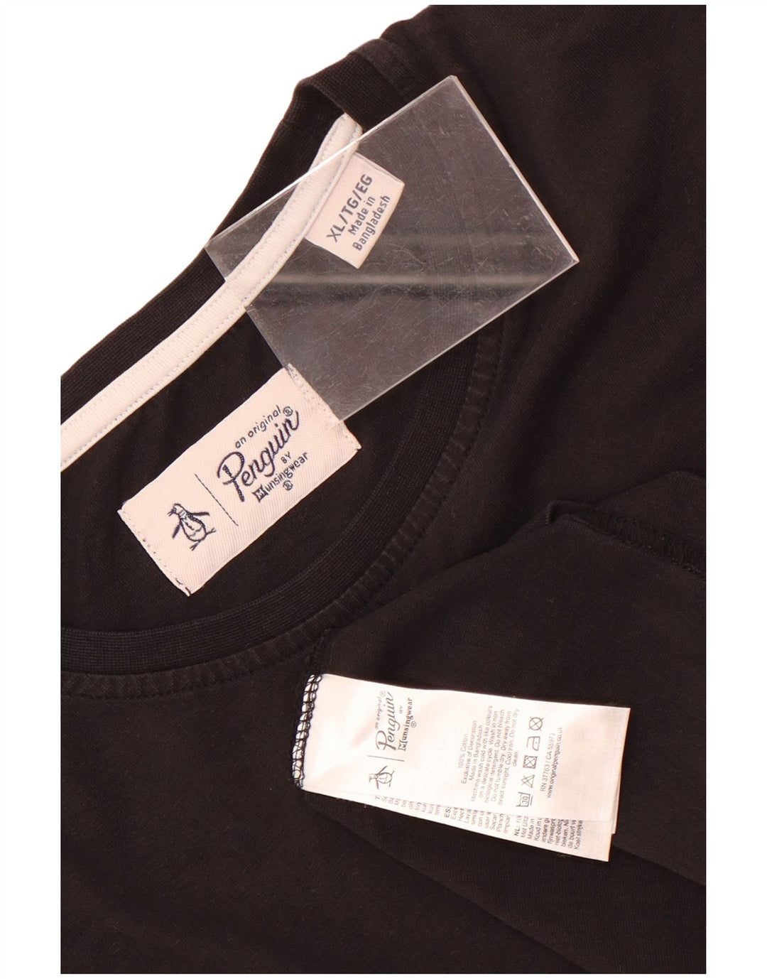 Penguin Herre T-Shirt Top XL Sort Bomuld