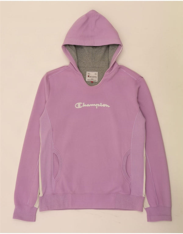 Champion Womens Heritage Classics Hoodie Jumper UK 18 XL Lilla Colourblock