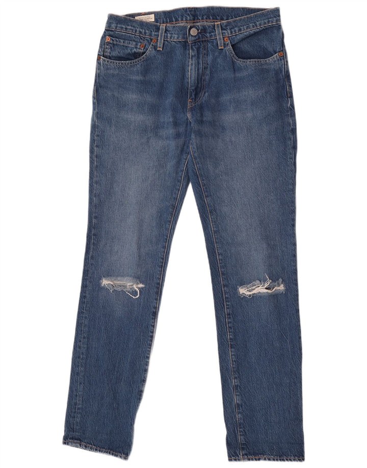 Levi's Womens 511 Distressed Slim Jeans W31 L32 Blå Bomuld