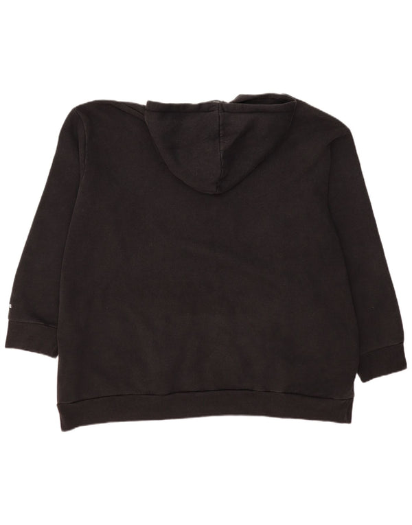 Adidas grafisk oversized hættetrøjetrøje til kvinder UK 24/26 2XL sort bomuld