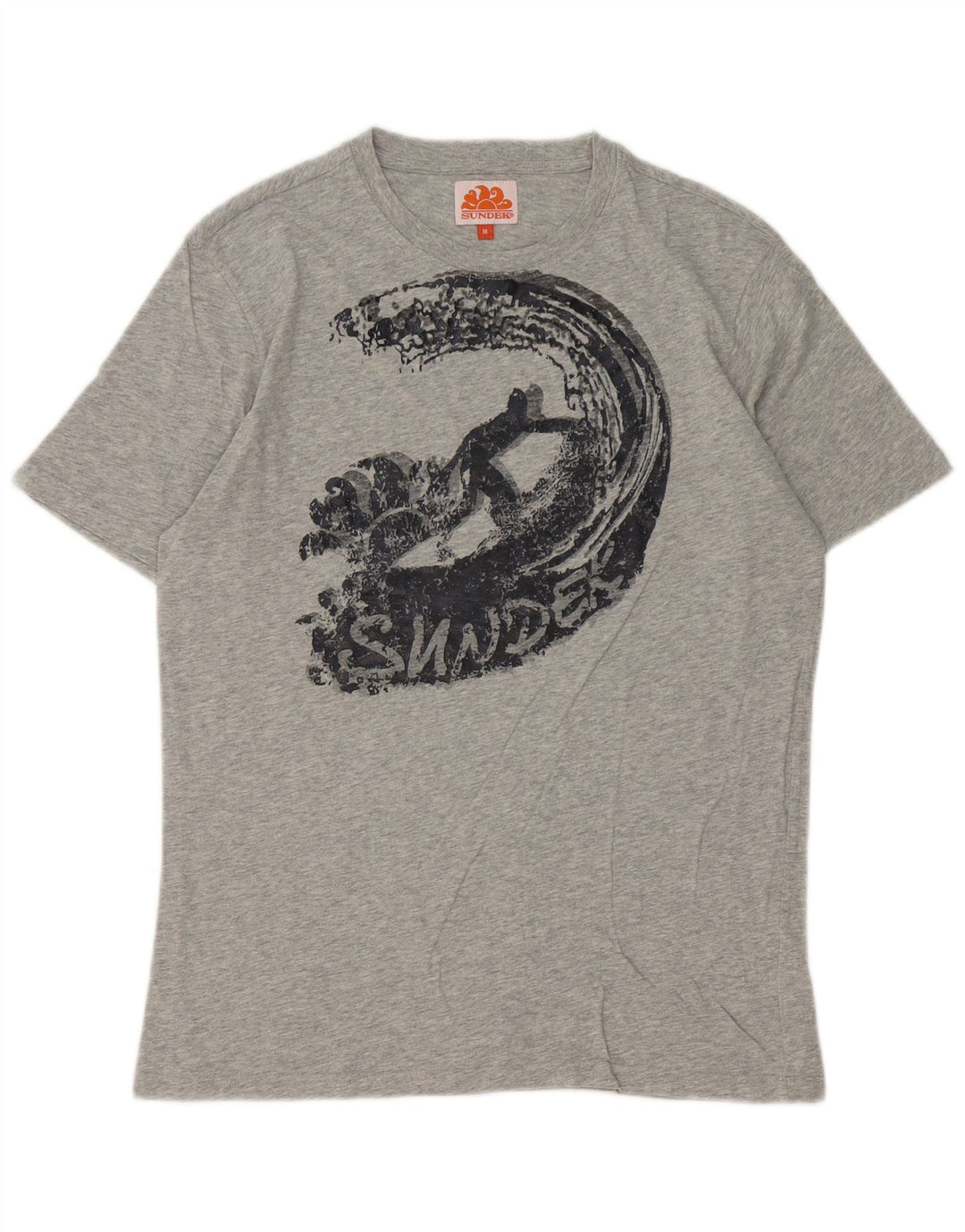 Sundek Herre grafisk T-shirt Top Medium Grey Flecked Bomuld