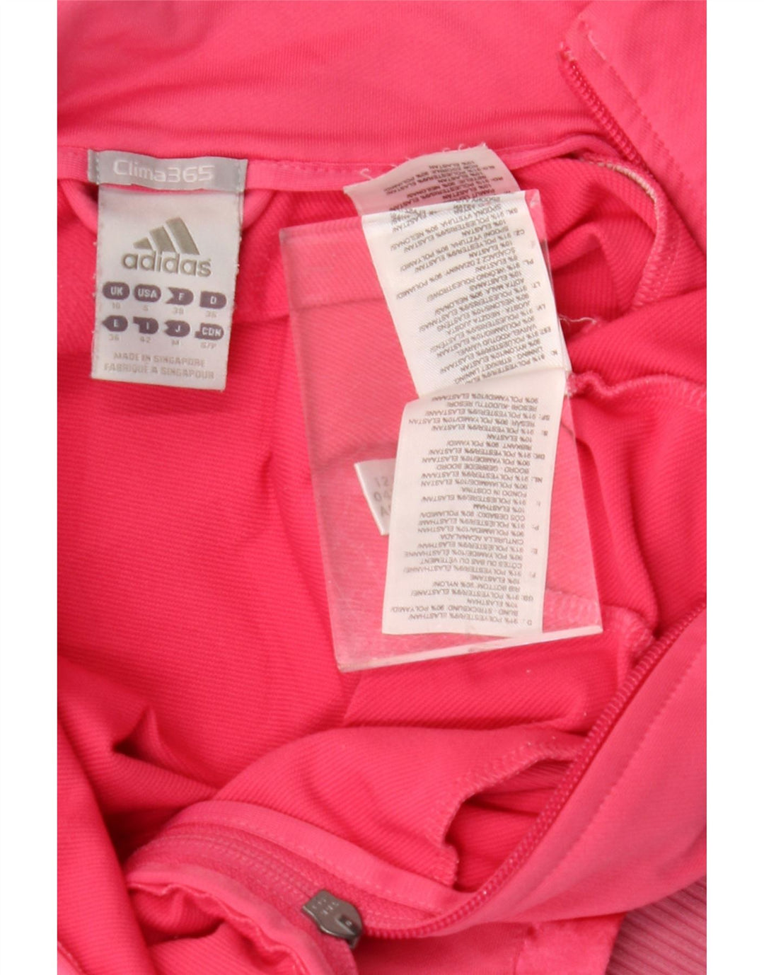ADIDAS Dame Clima 365 Grafisk træningsdragt Topjakke UK 10 Lille Pink