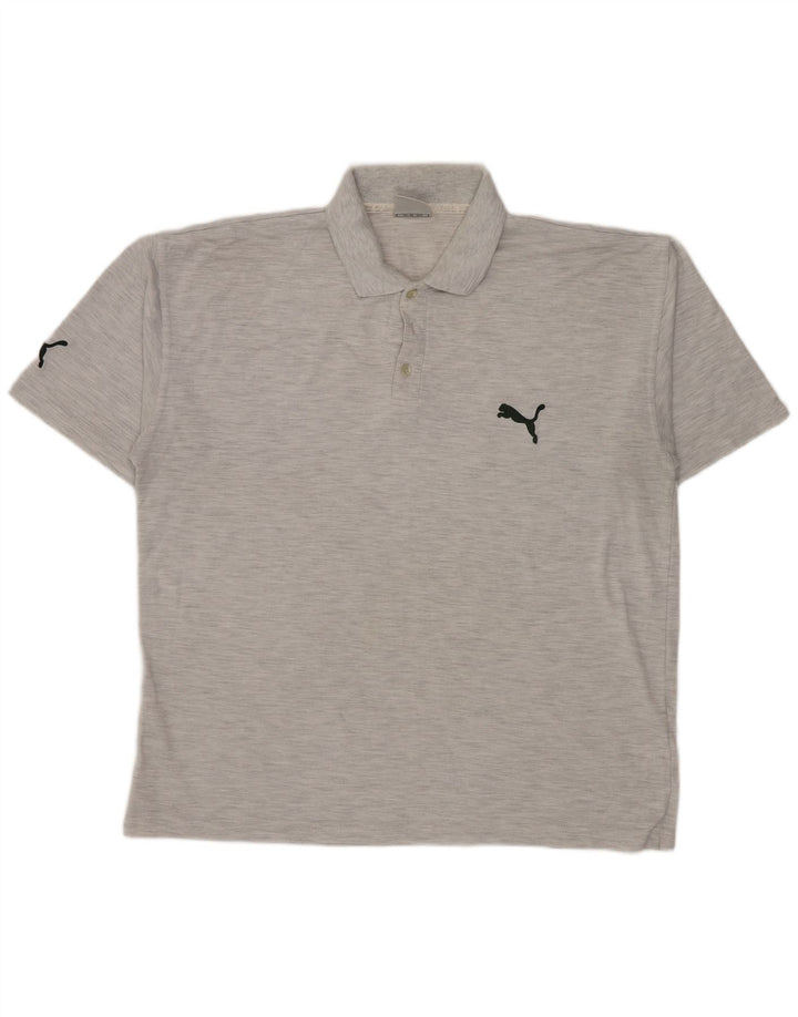 Puma herre poloshirt, stor grå flækket