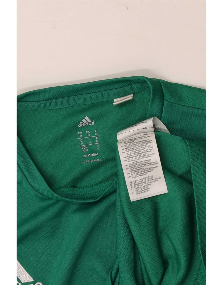 Adidas Herre Climalite T-Shirt Top Medium Grøn Polyester