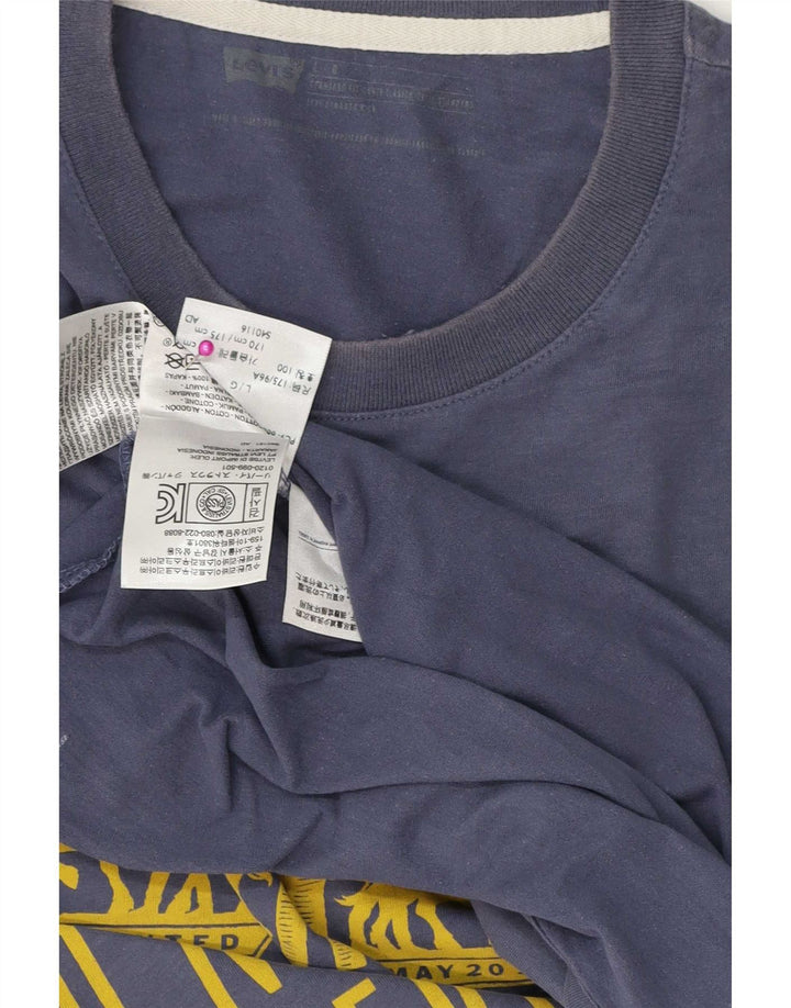 Levi's Herre grafisk T-shirt Top Stor Blå Bomuld