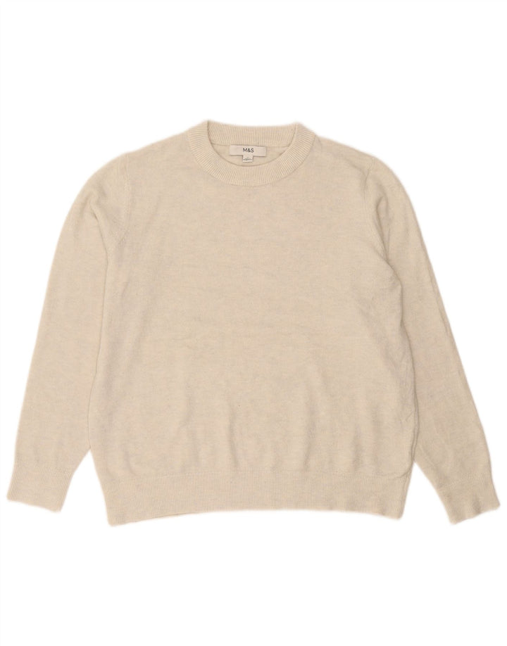 Marks & Spencer Dame sweater med rund hals DK 14 Medium Off White