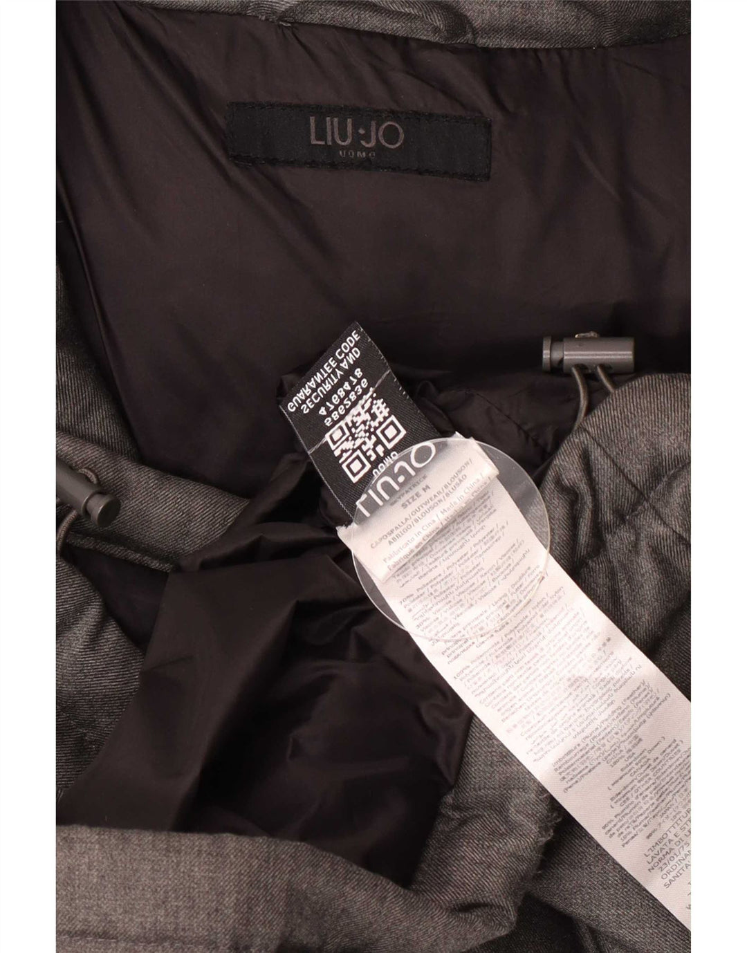 Liu Jo Herre hættepolstret jakke UK 36 Medium Grey Polyester