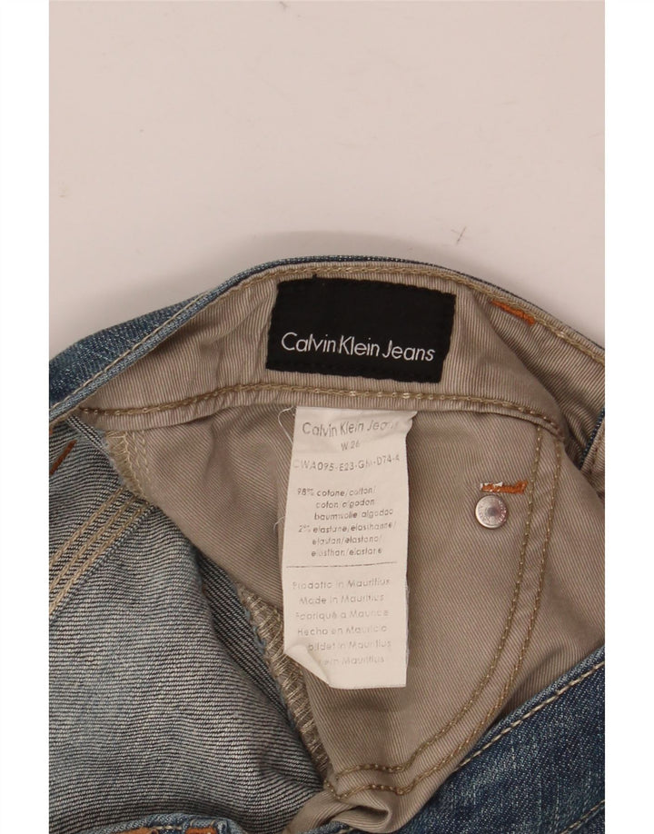 Calvin Klein Bermuda-denimshorts til kvinder W26 Små blå bomuld