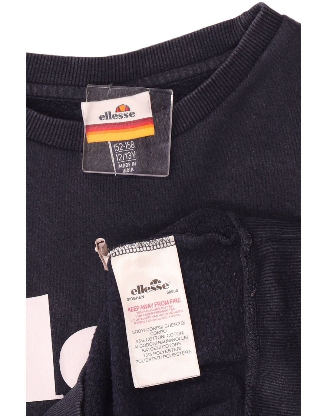 Ellesse Boys Grafisk Sweatshirt Jumper 12-13 År Marineblå Bomuld