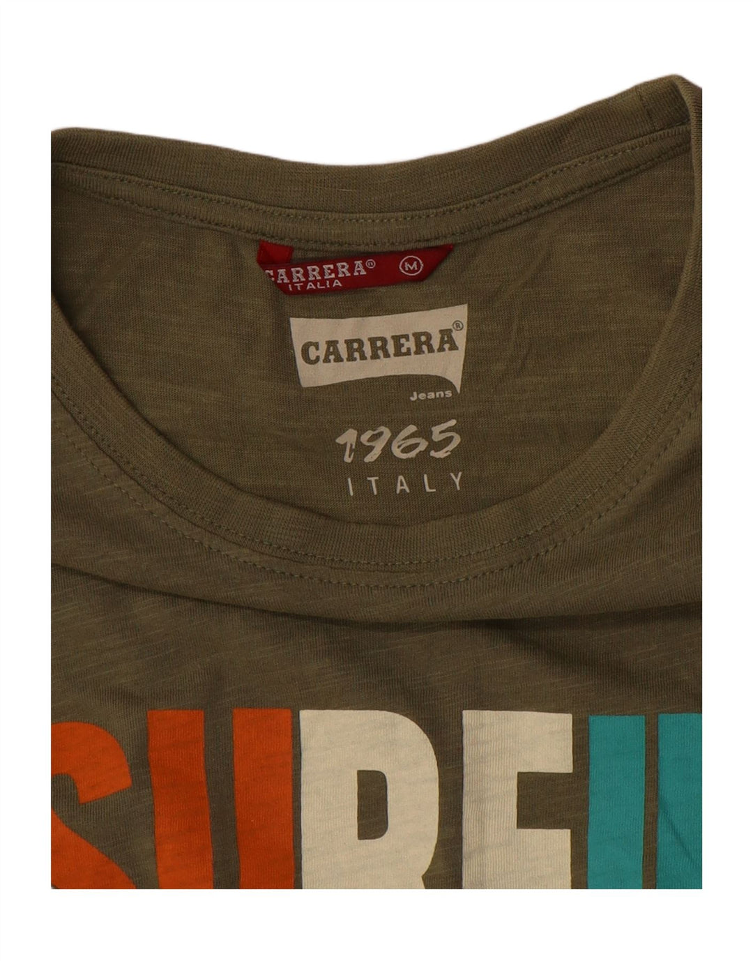 Carrera Herre grafisk T-shirt Top Medium Khaki Flecked