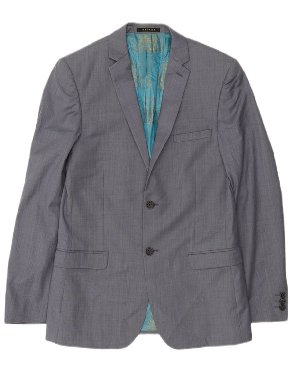 Ted Baker Mens 2 Button Blazer Jacket UK 38 Medium Grey Wool