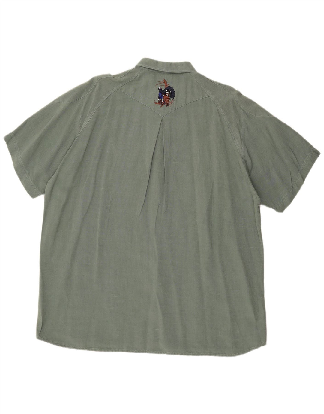 Vintage kortærmet herreskjorte 2XL Grøn