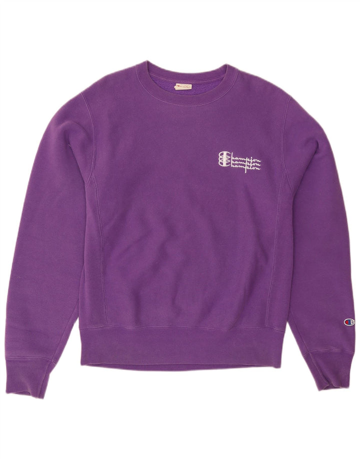 CHAMPION Herre Reverse Weave Grafisk Sweatshirt Jumper lille lilla bomuld