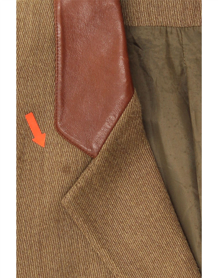 Vintage dame 2-knaps blazerjakke UK 14 Medium Khaki sildeben