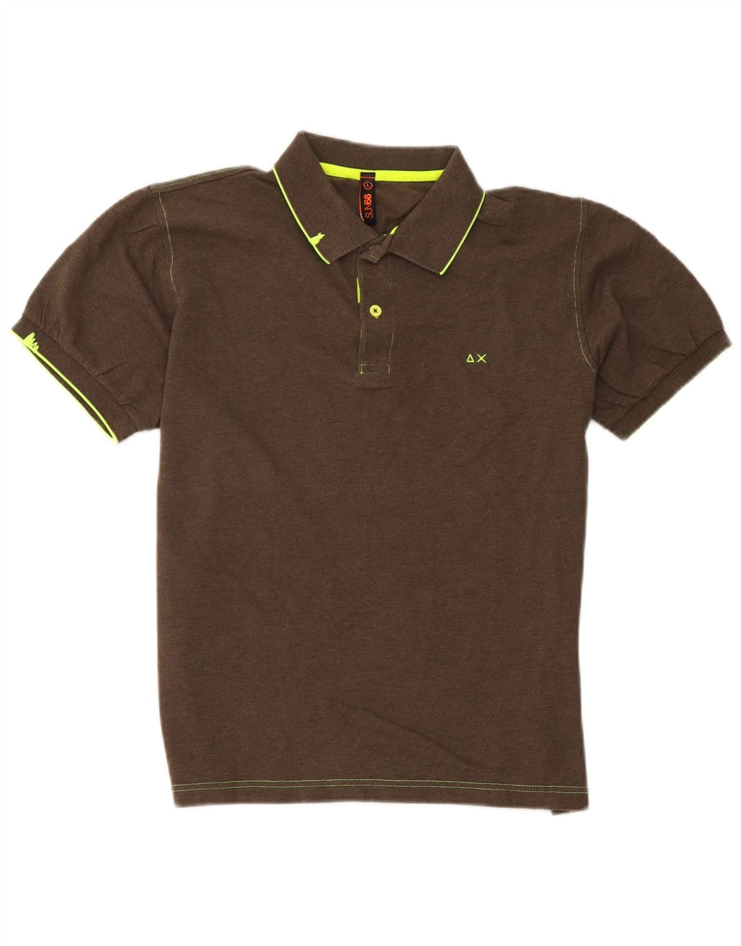 Sun68 Herre poloshirt Stor brun bomuld