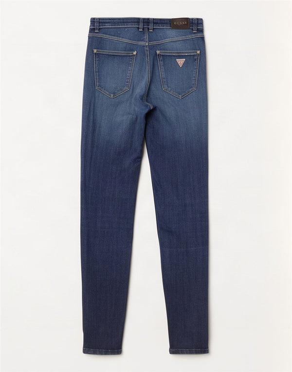 Guess Dame High Rise Skinny Jeans W27 L30 Marineblå Bomuld