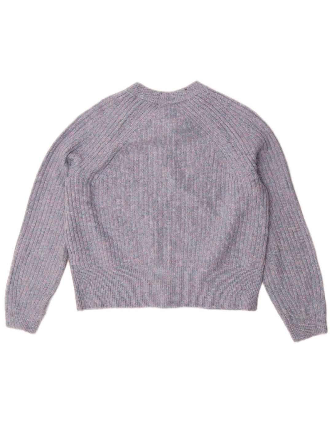 Marks & Spencer Dame Crop Cardigan Sweater UK 14 Medium Blue Flecked