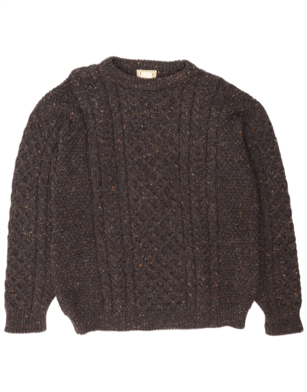 L.L.Bean Herre Boat Neck Sweater Sweater Large Grå Flecked Uld