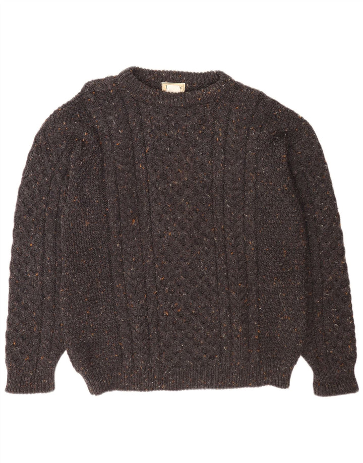 L.L.Bean Herre Boat Neck Sweater Sweater Large Grå Flecked Uld