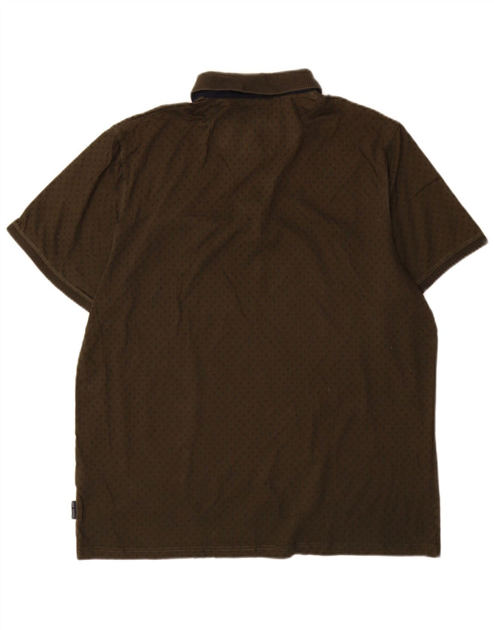 Ted Baker herre poloshirt str. 5 XL Khaki plettet bomuld