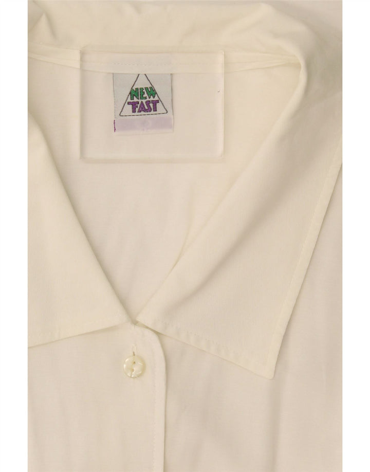 Ny hurtig damebluse med kortærmet skjorte UK 16 Large White